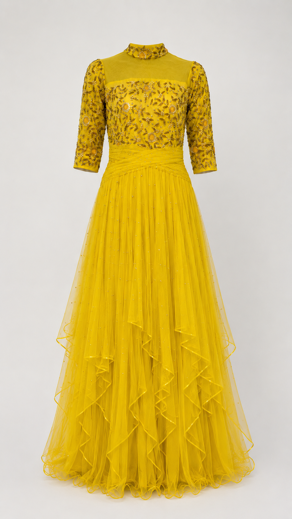 RIQZA® Marigold Yellow Embellished Gown