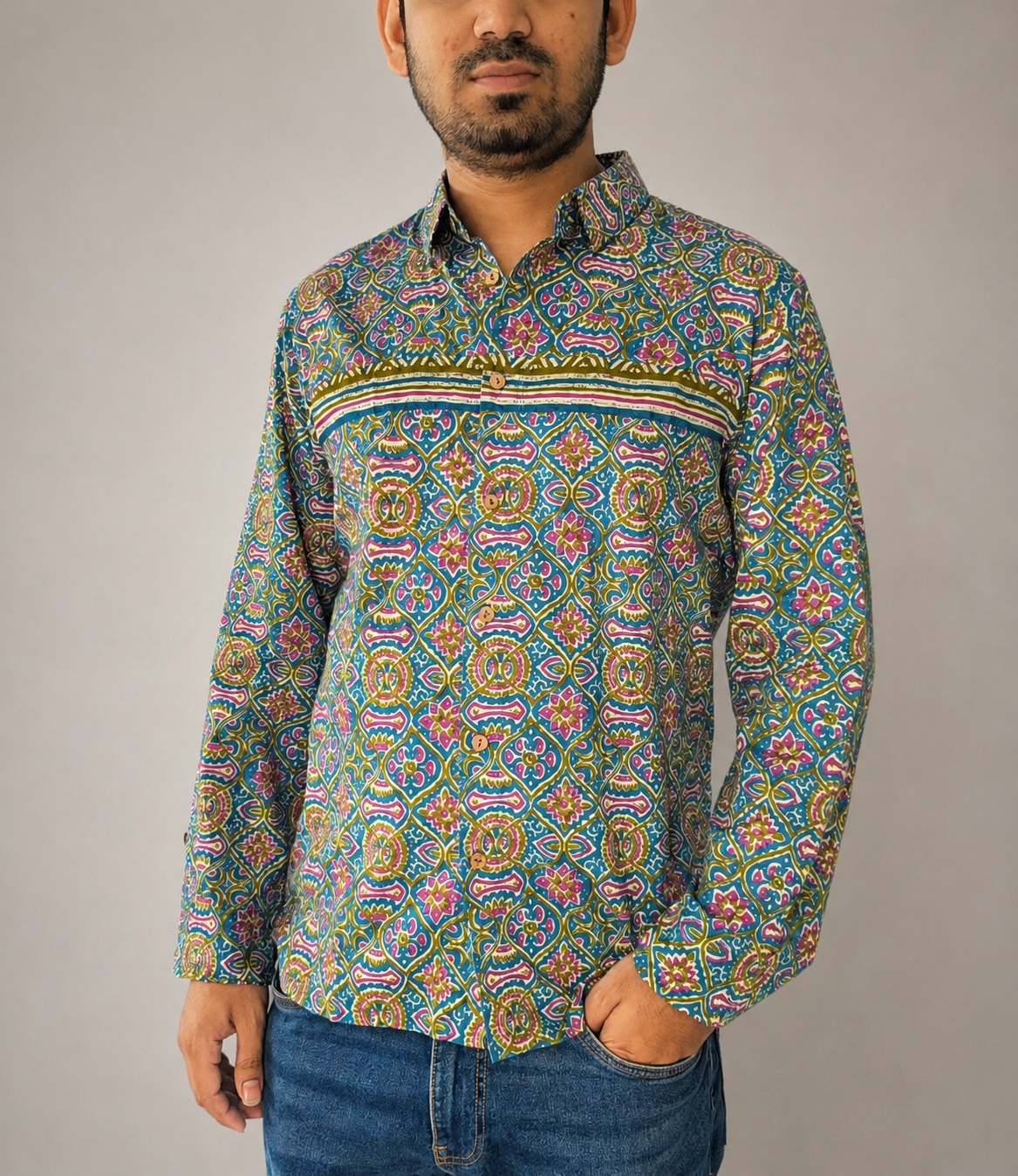 RIQZA Mosaic Bloom Printed Shirt