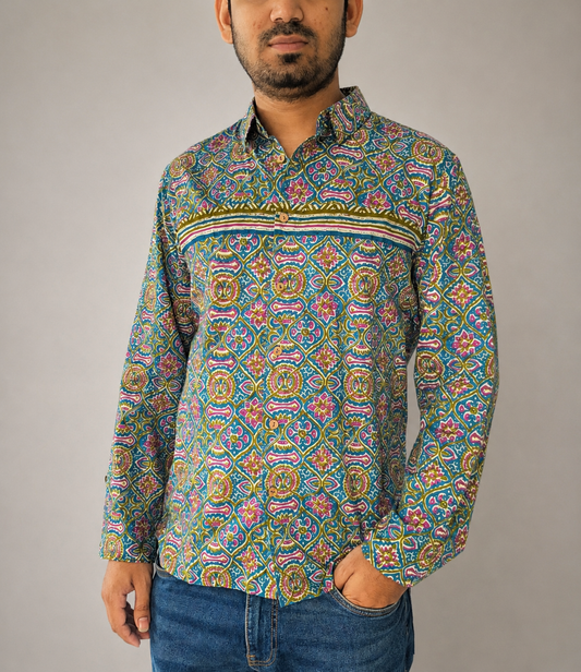 RIQZA Mosaic Bloom Printed Shirt