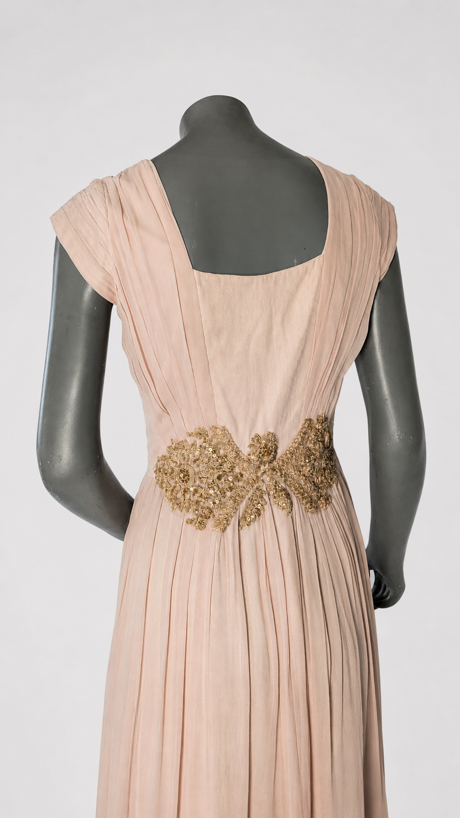 Blush Nude Embellished Maxi Dress