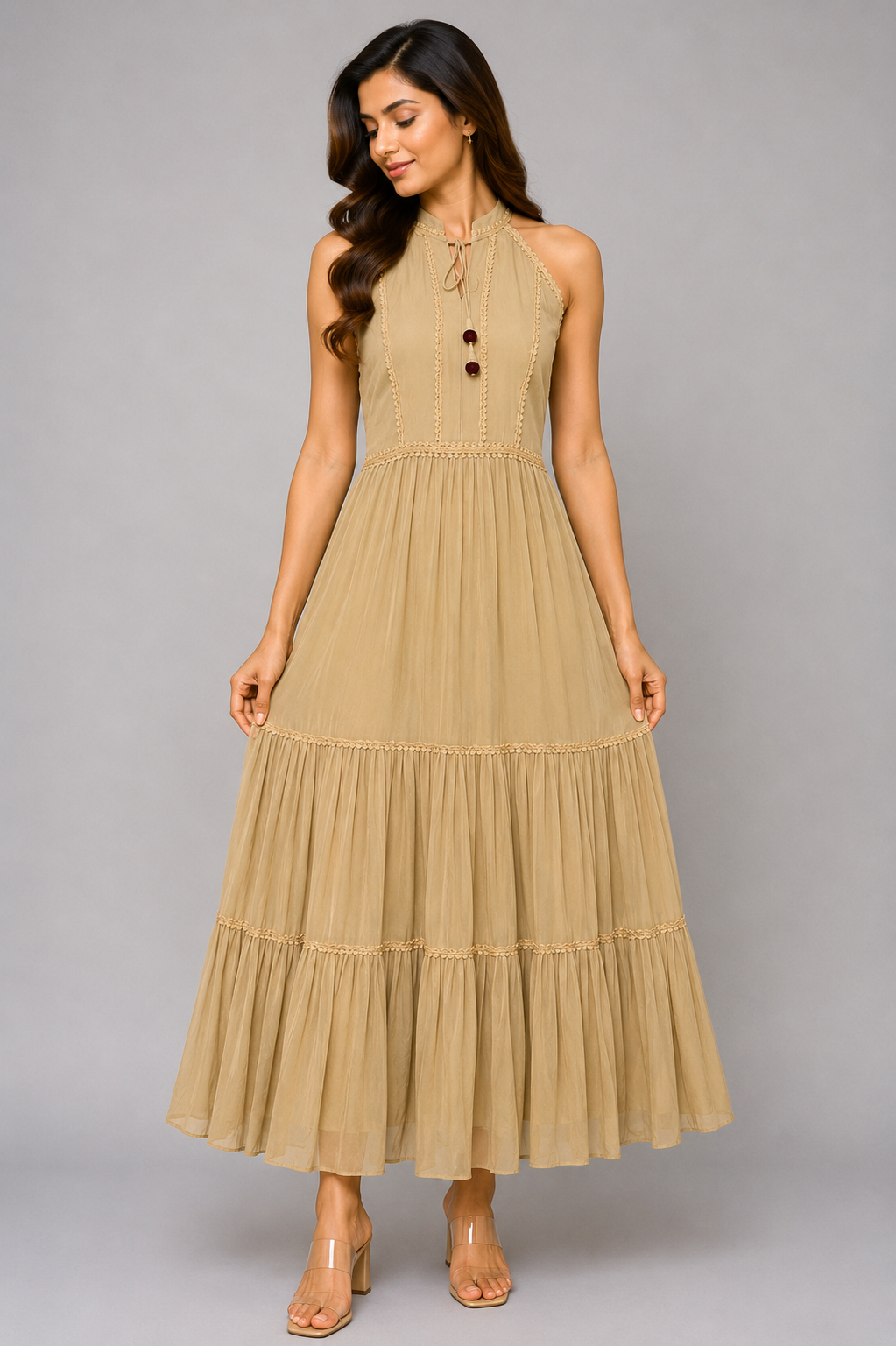 RIQZA Sand Dune Elegance Maxi Dress