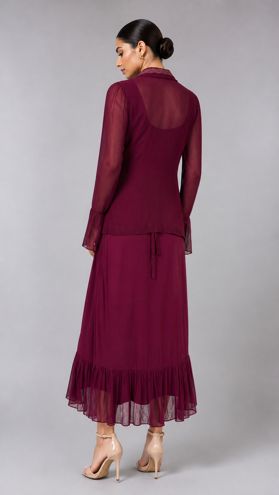 Wine Berry Layered Dress Set