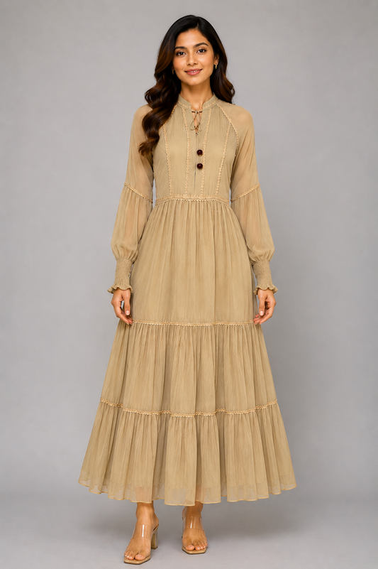 RIQZA Sand Dune Elegance Maxi Dress
