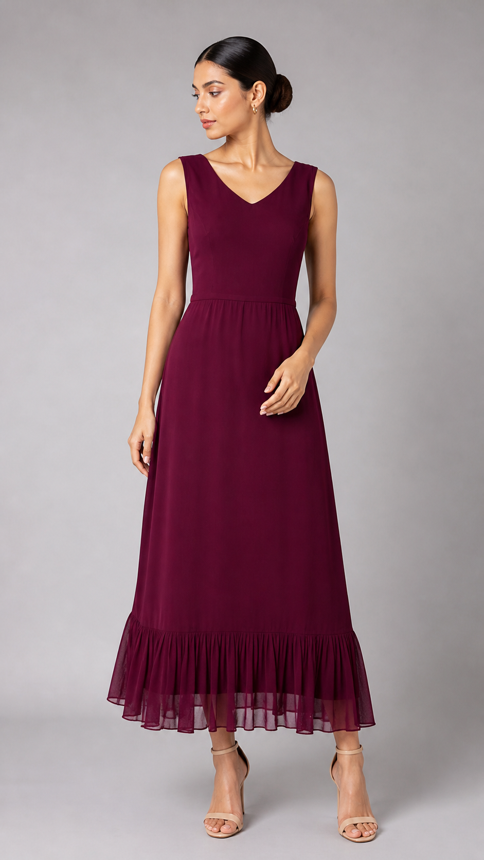 Wine Berry Layered Dress Set