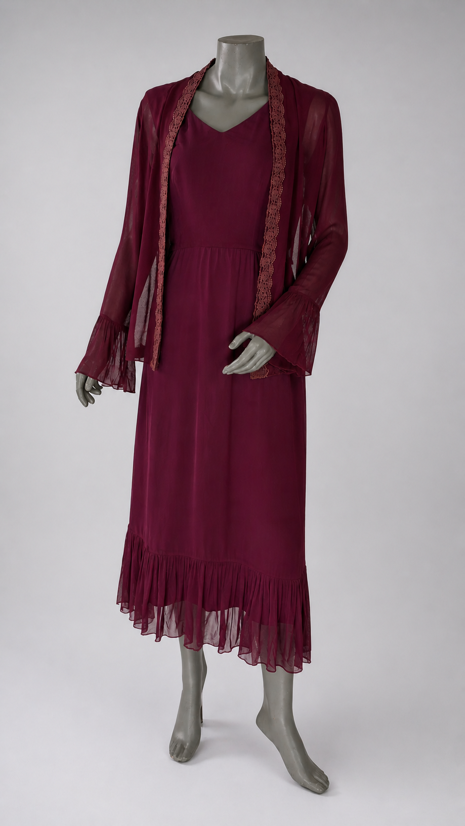 Wine Berry Layered Dress Set