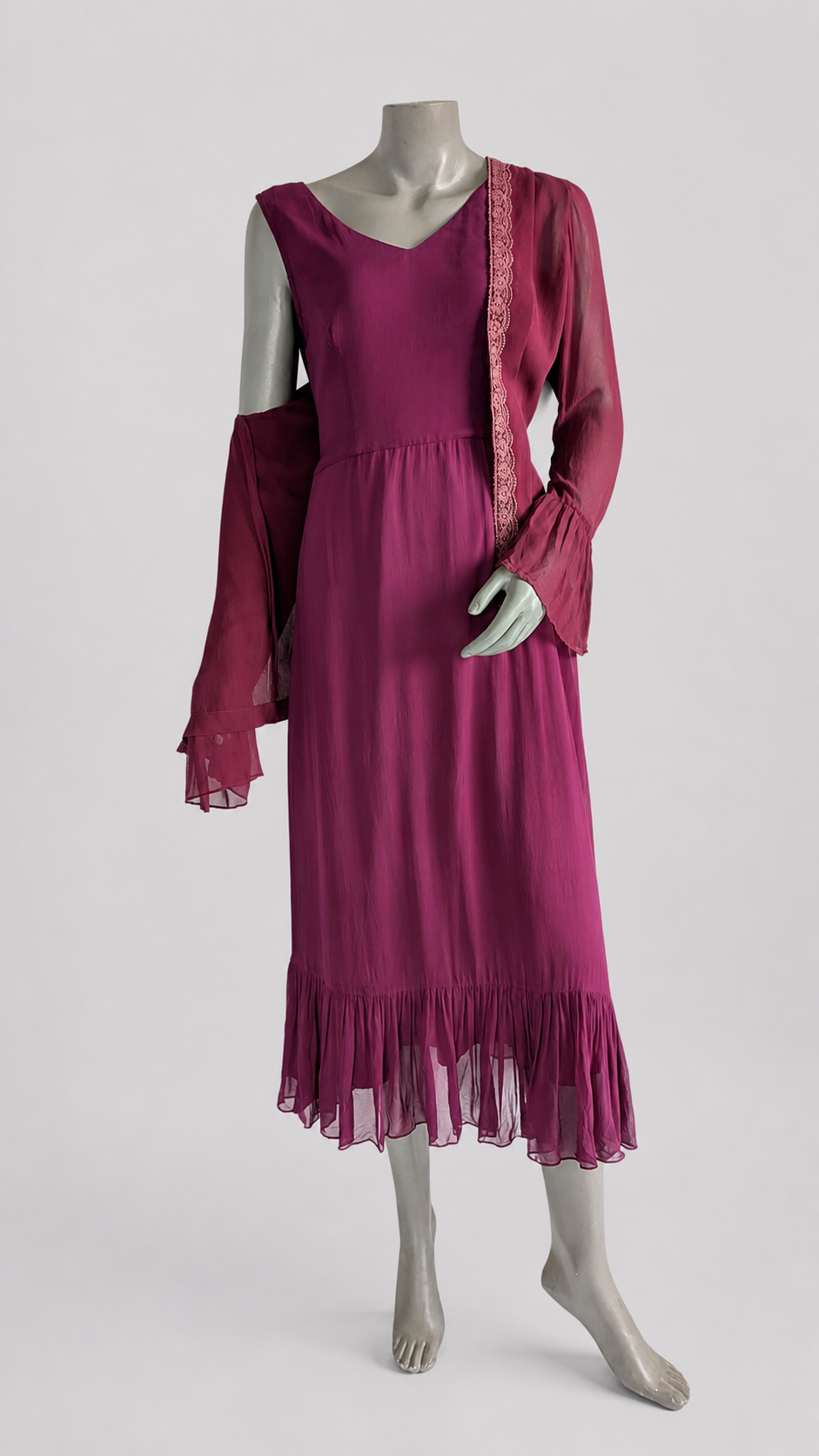 Wine Berry Layered Dress Set