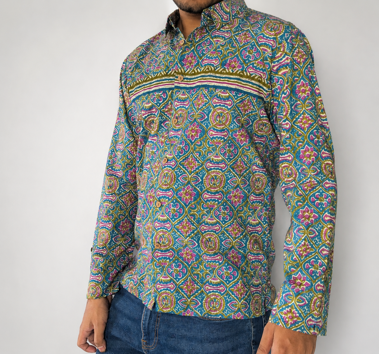 RIQZA Mosaic Bloom Printed Shirt