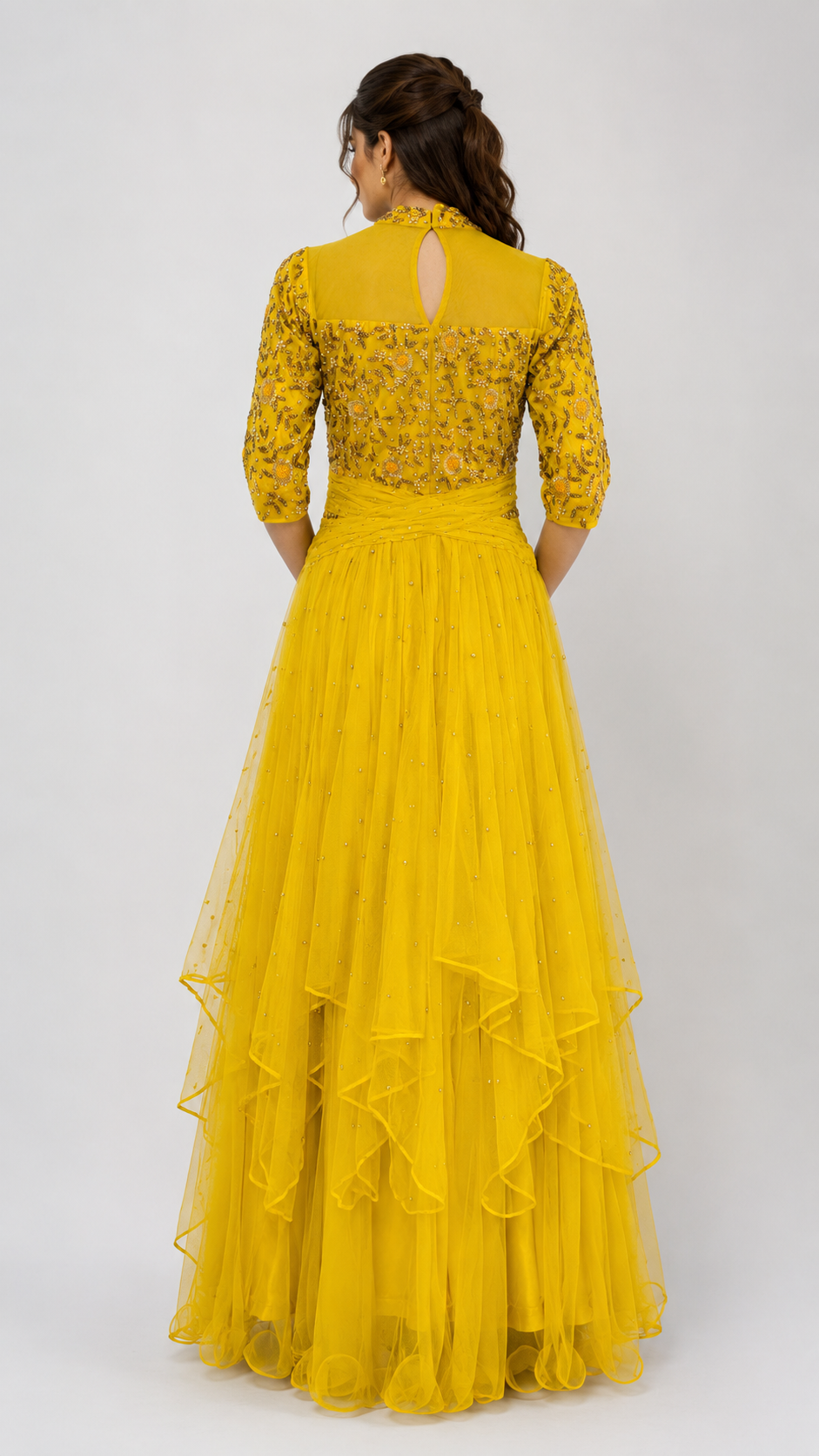 RIQZA® Marigold Yellow Embellished Gown